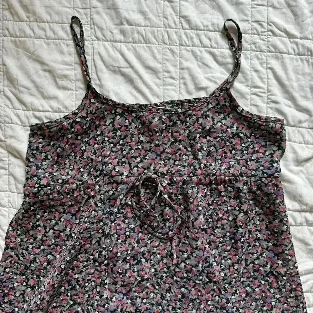 Vintage sheer floral camisole babydoll top Joule women’s large cottagecore fall - Picture 2 of 8